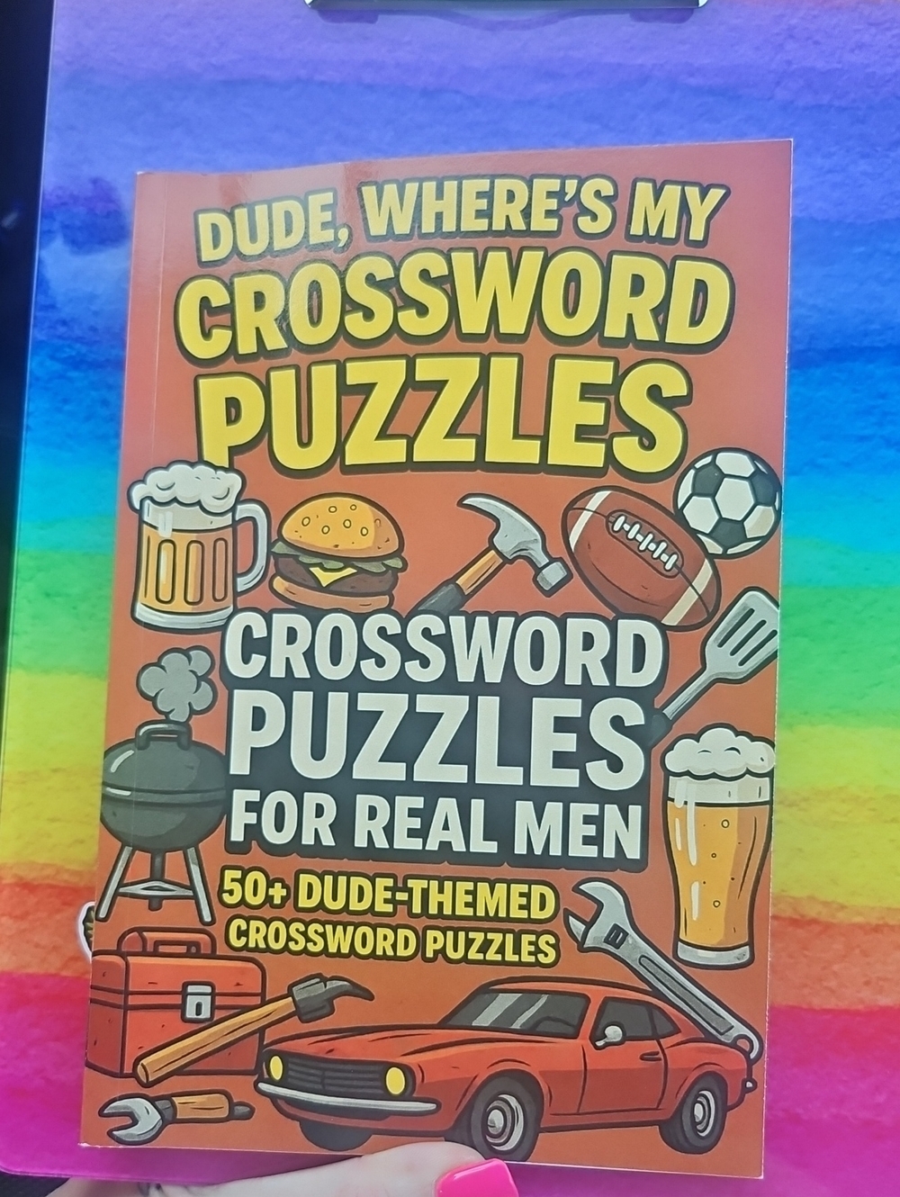 Source Unknown Orange Crossword Puzzles for Men - Dude-Themed Puzzle Book